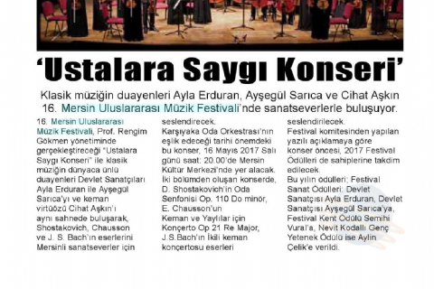 16. Mersin Uluslararası Müzik Festivali