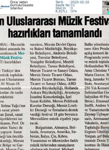 19. Mersin Uluslararası Müzik Festivali