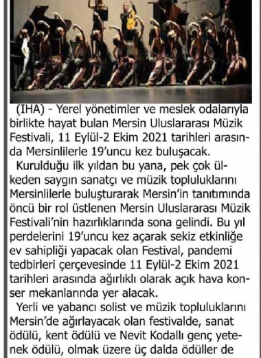 19. Mersin Uluslararası Müzik Festivali