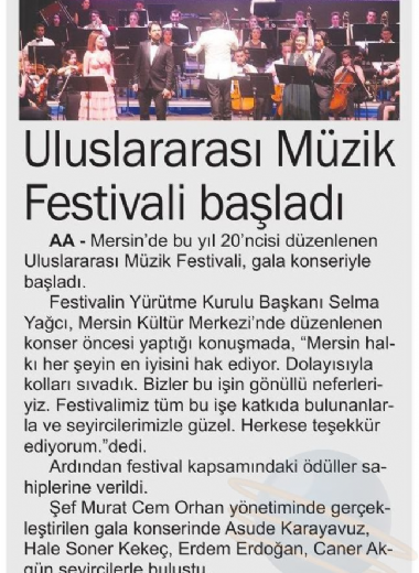 20. Mersin Uluslararası Müzik Festivali